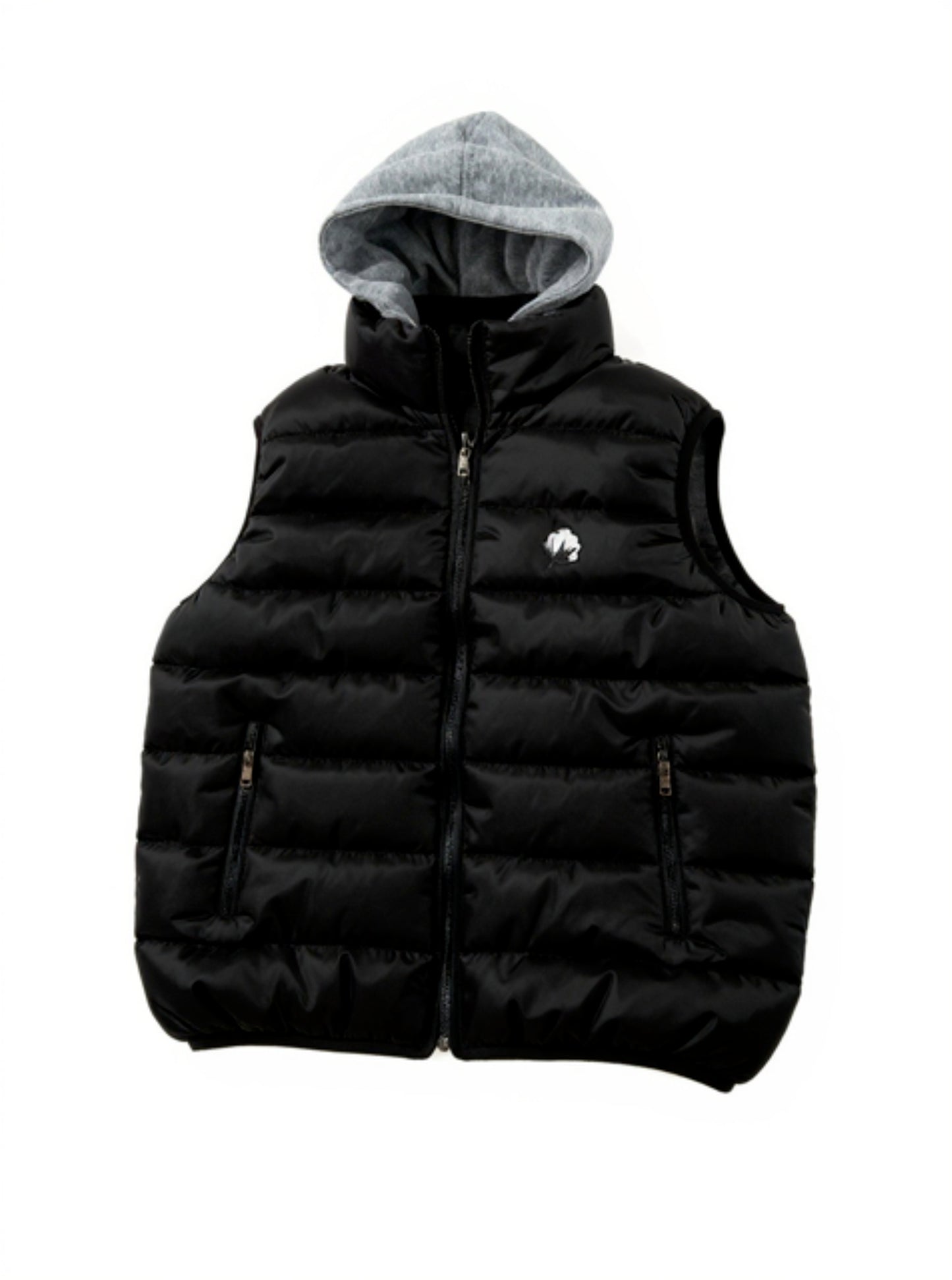 Black Cotton Bubble Vest